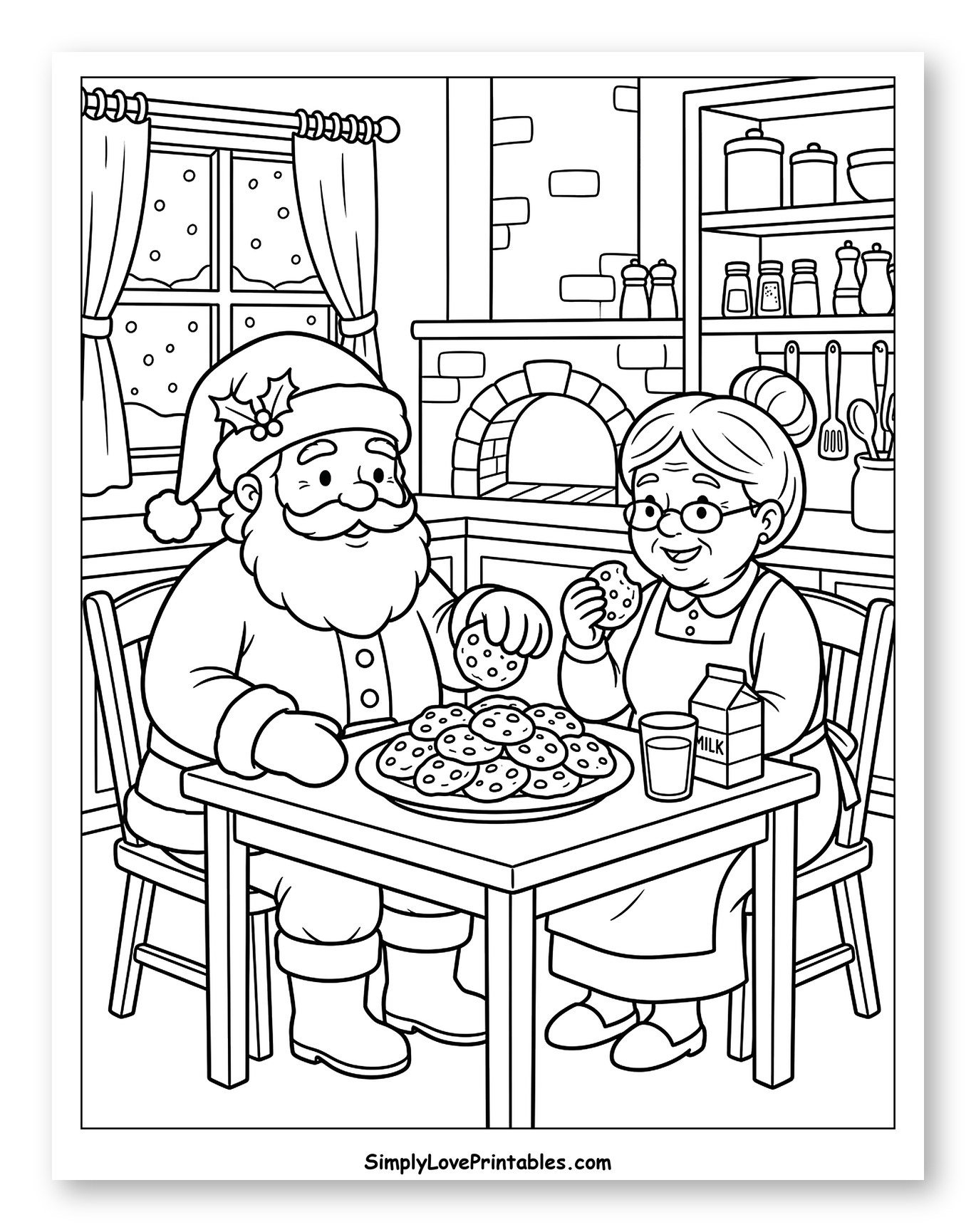 Santa and Mrs. Claus Sharing Christmas Cookies