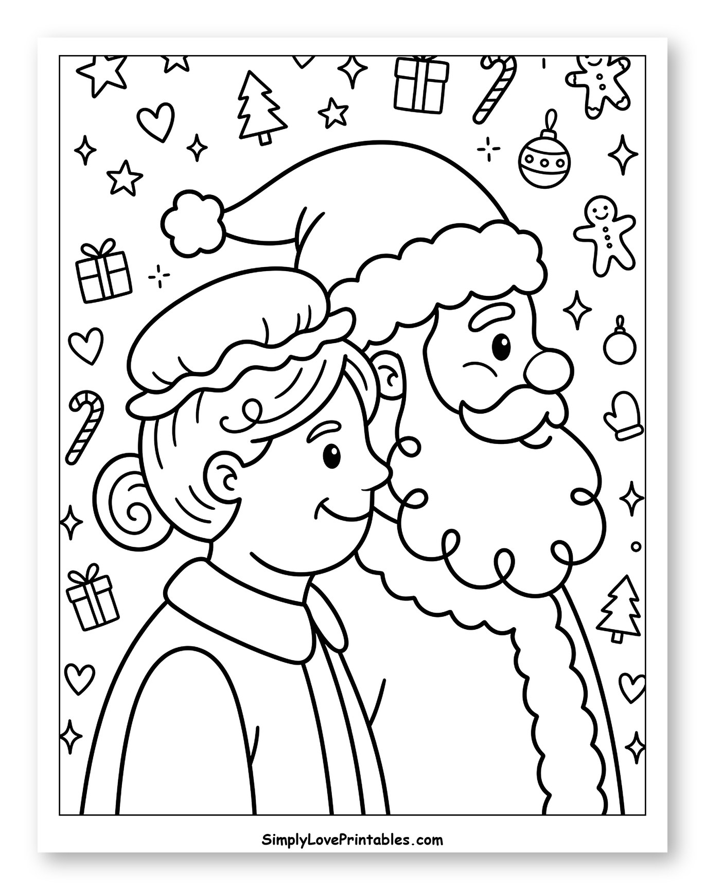 Santa and Mrs. Claus with Christmas Decorations