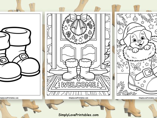 santa boots coloring pages featured image