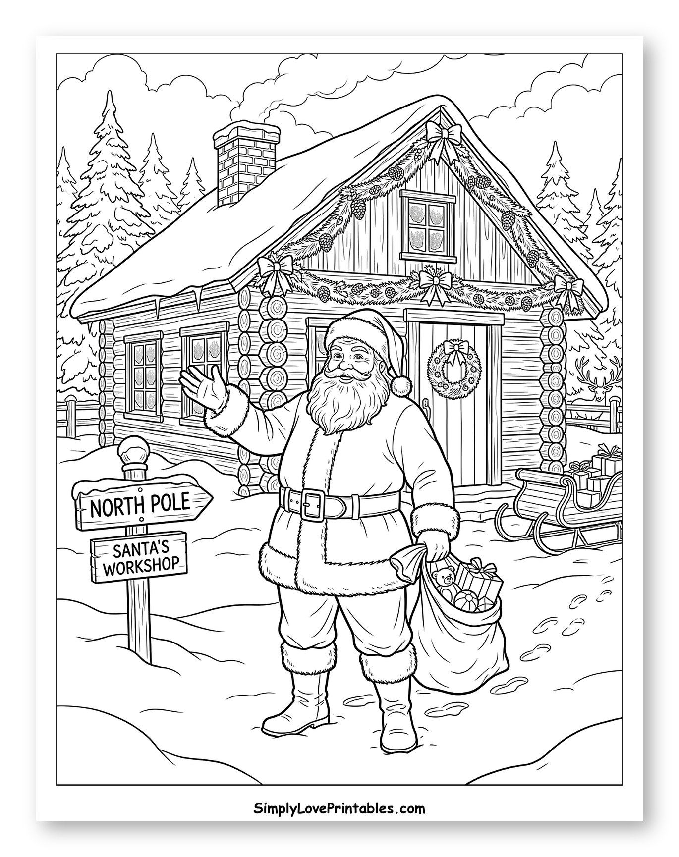 Santa Claus at the North Pole Workshop