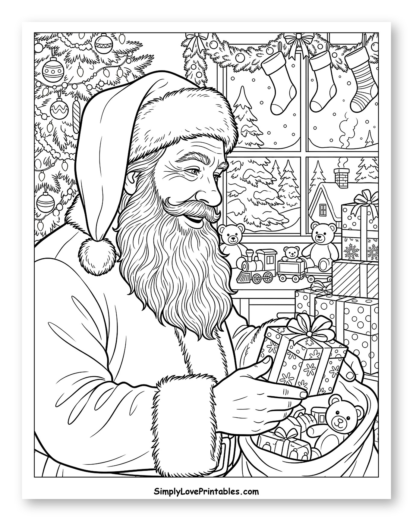 Santa Claus Holding a Wrapped Gift