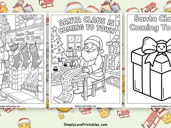 Santa Claus is coming to town coloring pages featured image
