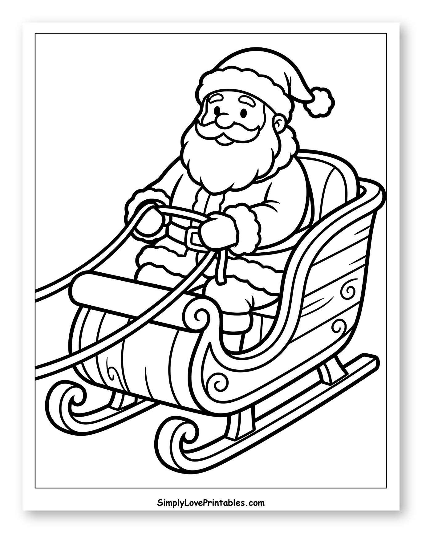 Santa Claus Riding in His Festive Sleigh