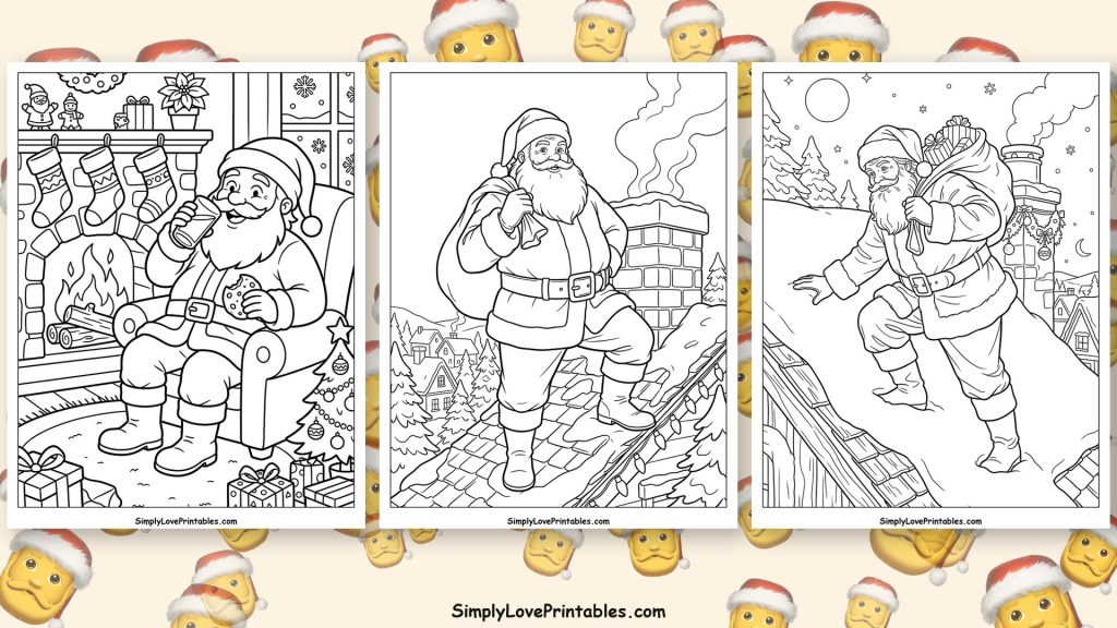 Santa coloring pages featured image