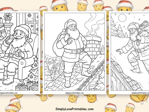 Santa coloring pages featured image
