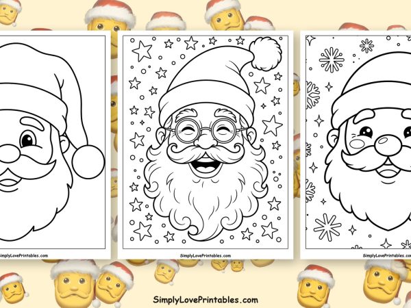 Santa face coloring pages featured image