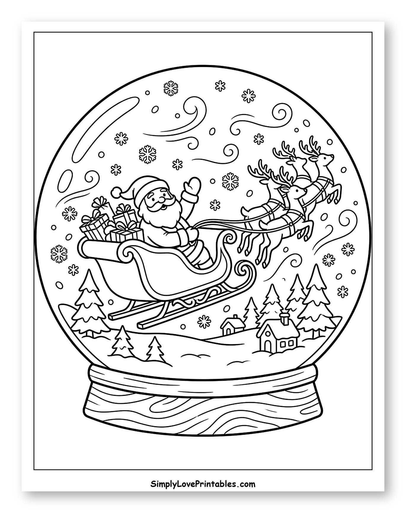 Santa Flying in a Magical Snow Globe