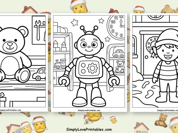Santas workshop coloring pages featured image