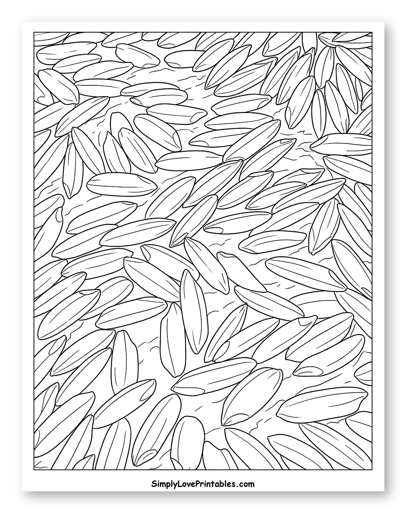 Scattered White Rice Grains Coloring Page
