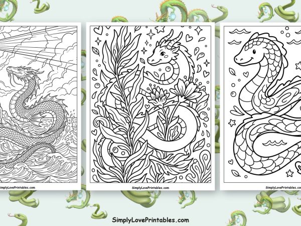 Sea Serpent coloring pages featured image