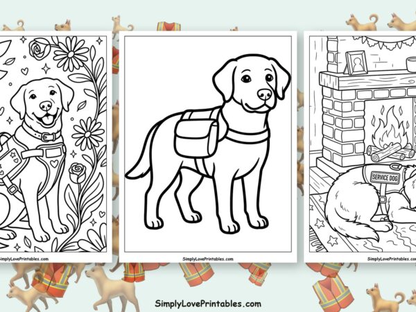 Service dog coloring pages featured image