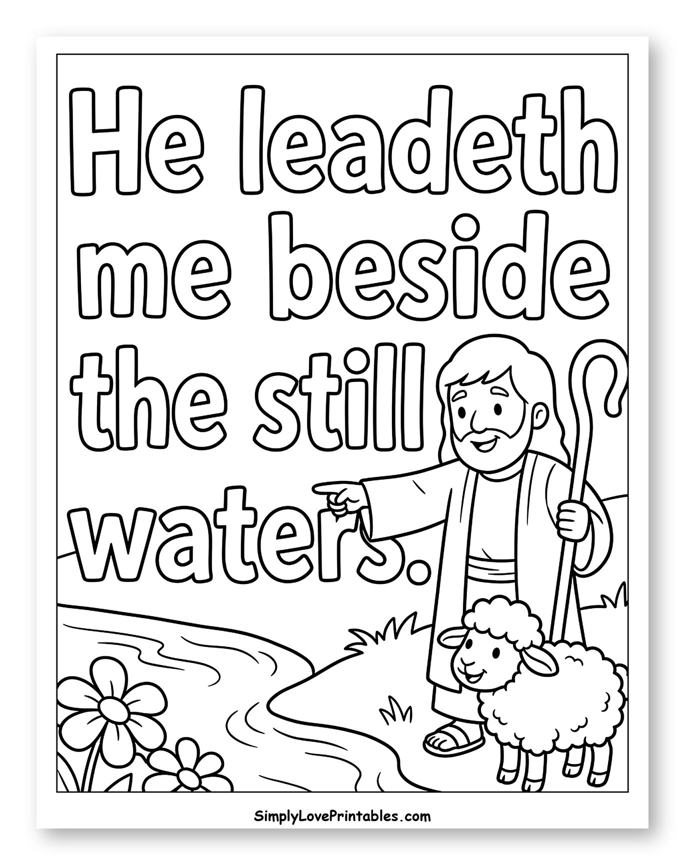 Shepherd and Sheep Beside Still Waters