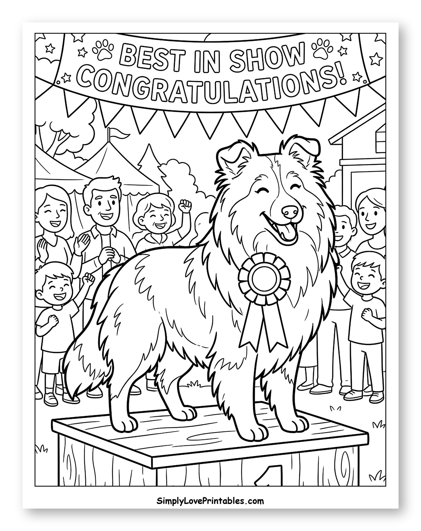 Shetland Sheepdog Wins Best In Show Coloring Page for Kids