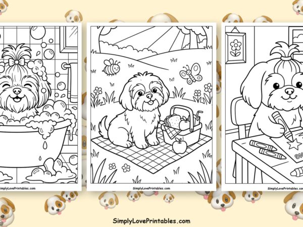 Shih Tzu coloring pages featured image