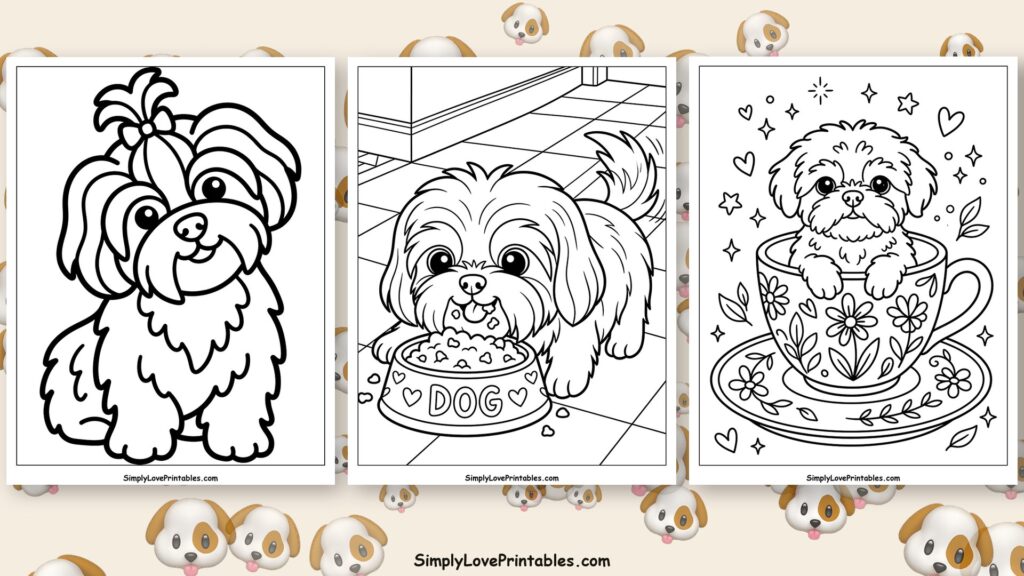 Shih Tzu coloring pages featured image