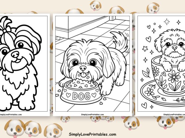 Shih Tzu coloring pages featured image