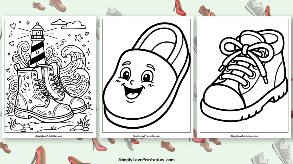 shoe coloring pages featured image