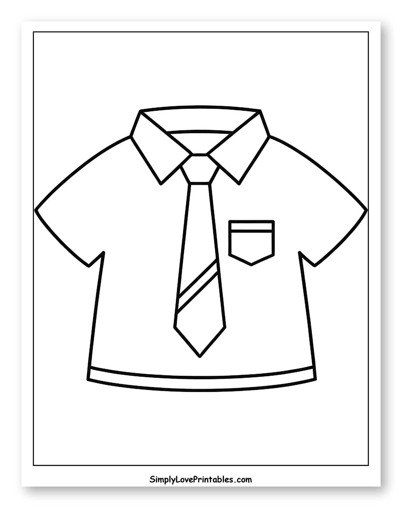Short-Sleeved Collared Shirt with Tie