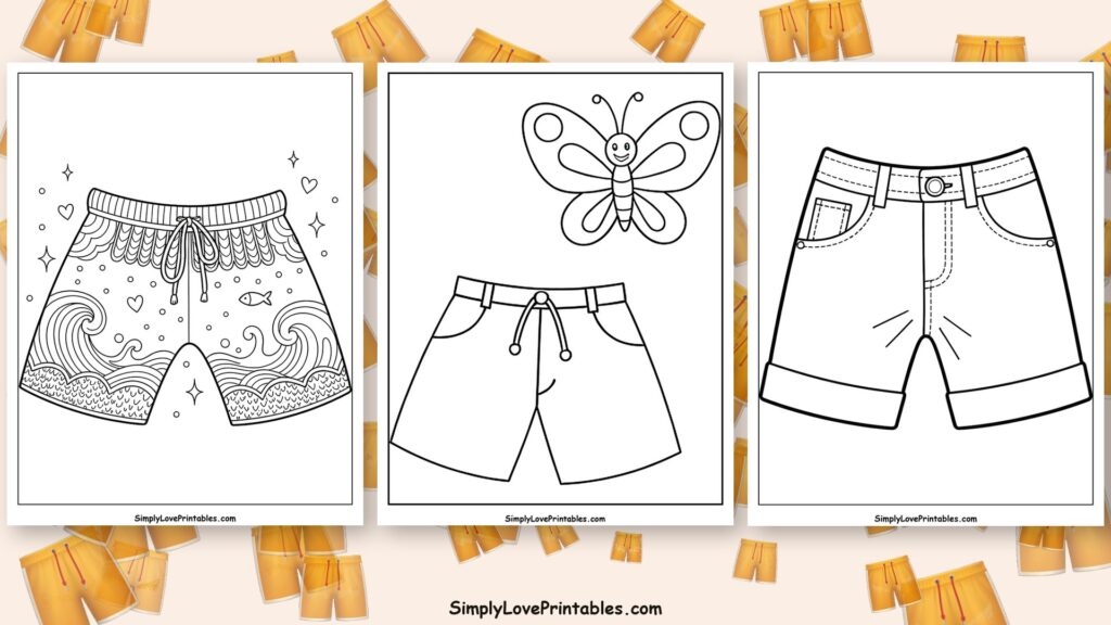 Shorts coloring pages featured image