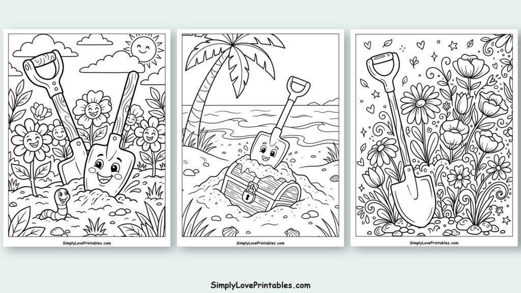 shovel coloring pages featured image