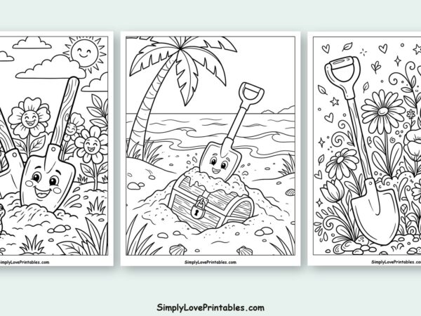 shovel coloring pages featured image