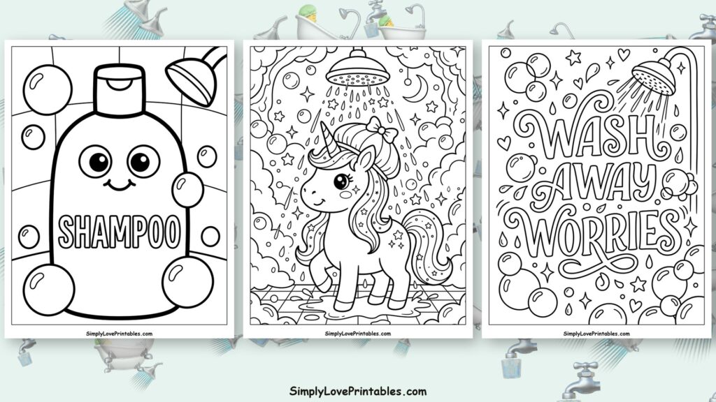 shower coloring pages featured image