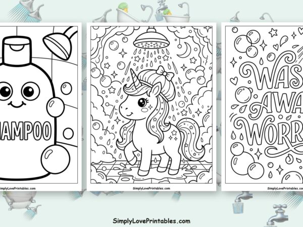 shower coloring pages featured image