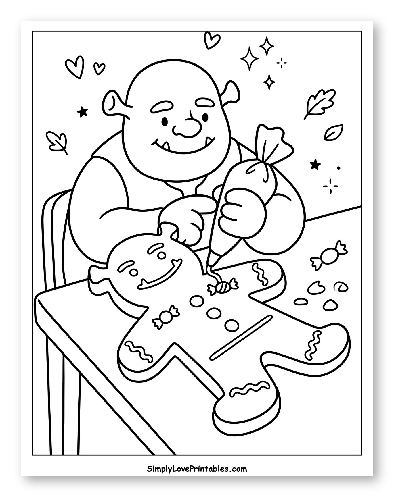 Shrek Decorating a Gingerbread Man