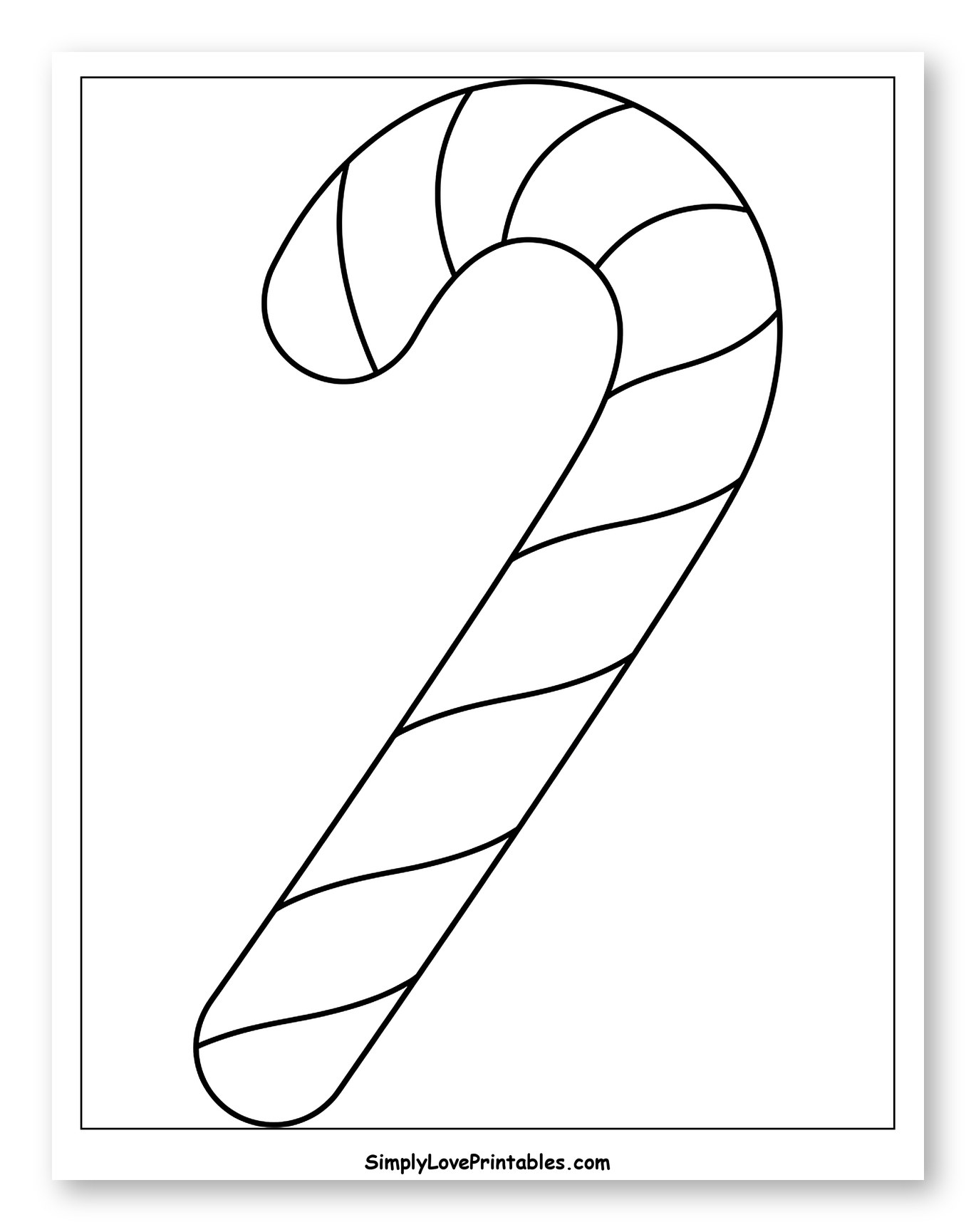Simple Candy Cane Outline