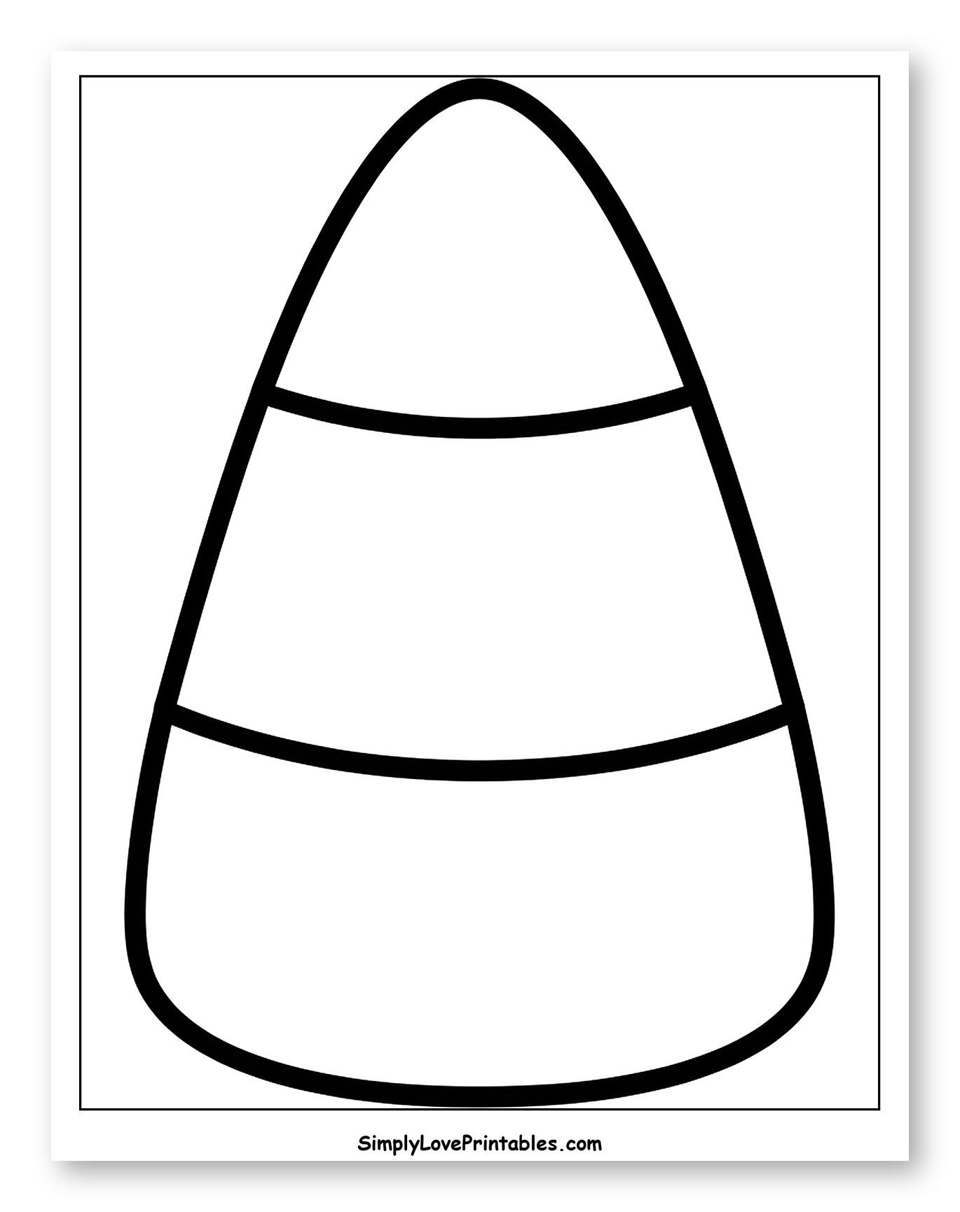 Simple Candy Corn Outline Coloring Page for Toddlers