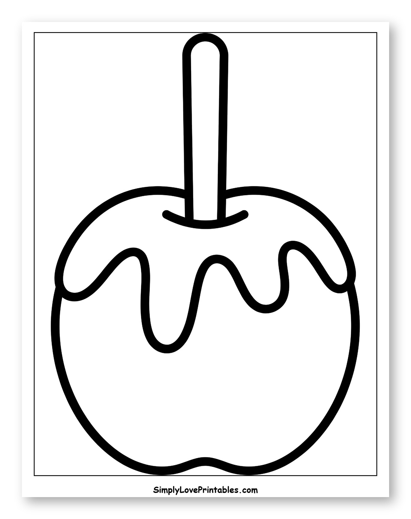 Simple Caramel Apple with a Stick