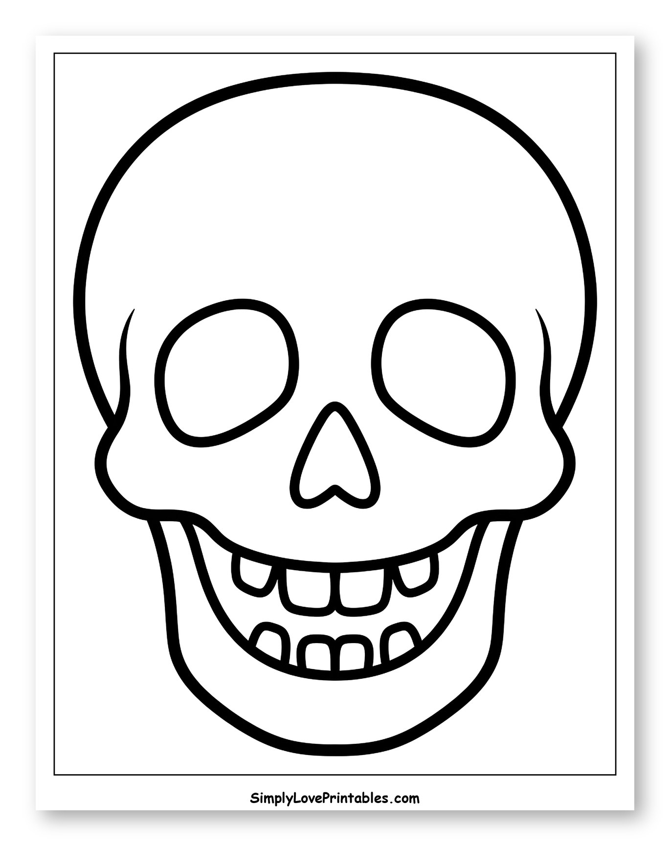 Simple Cartoon Skeleton Skull