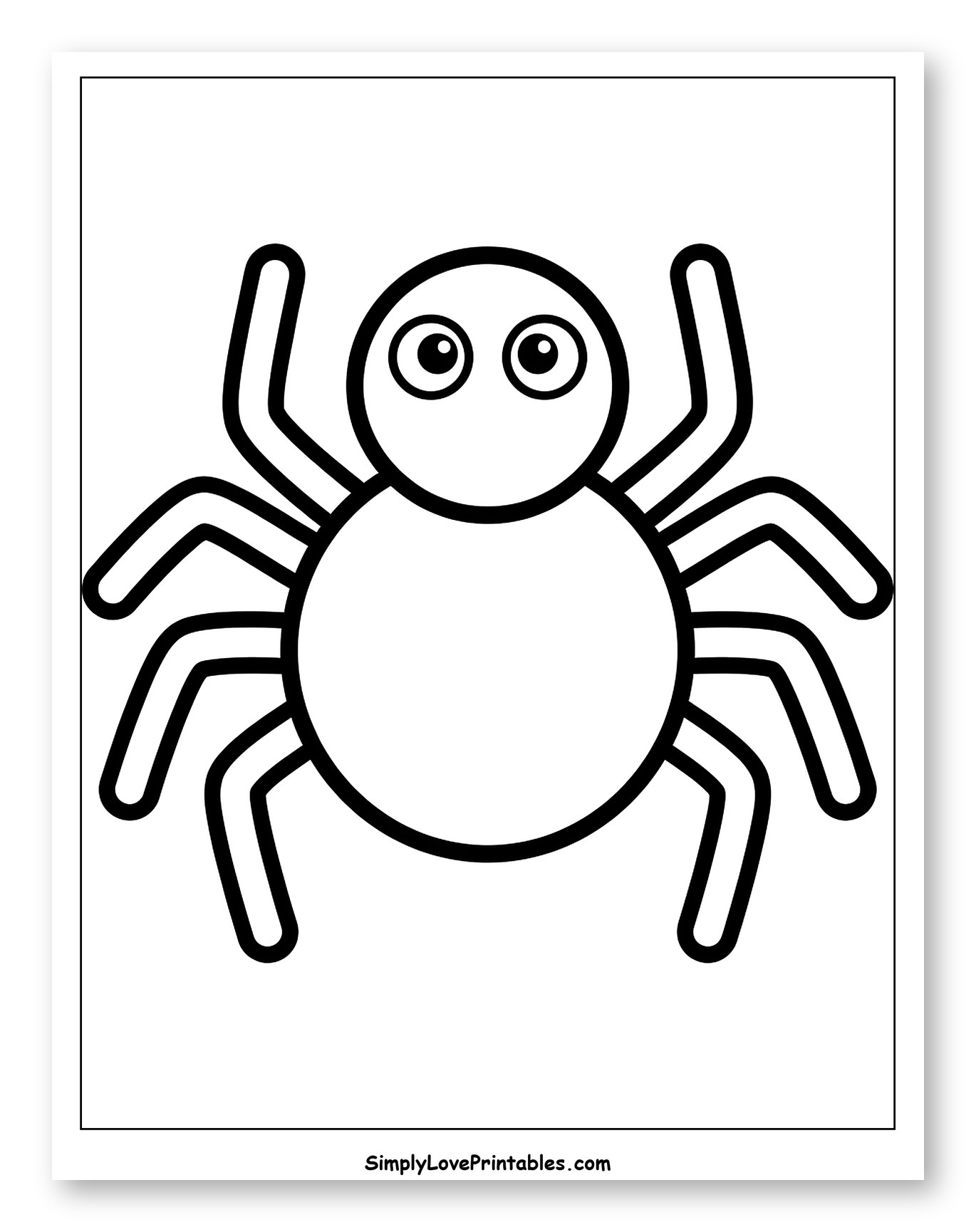 Simple Cartoon Spider Outline