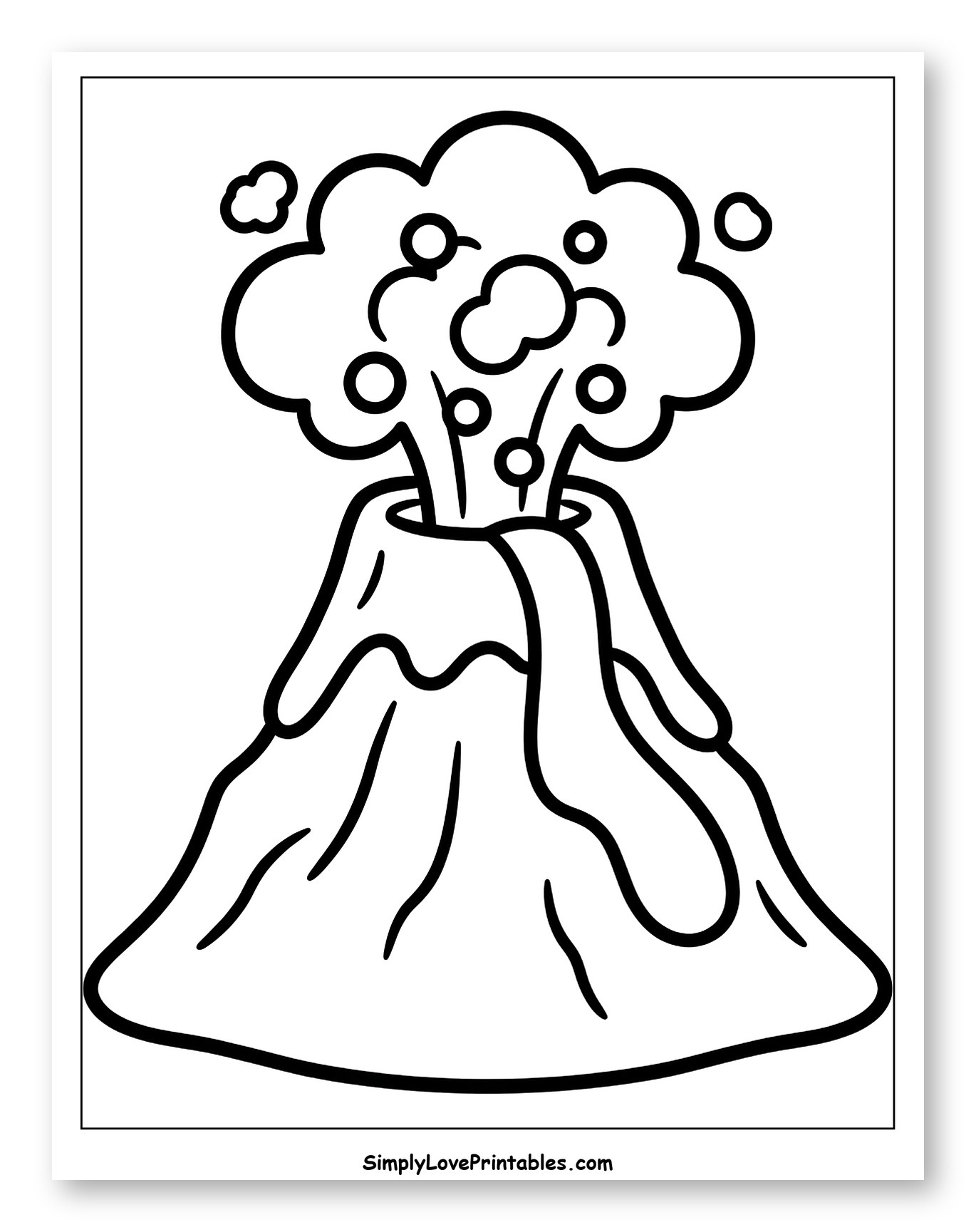 Simple Cartoon Volcano Erupting