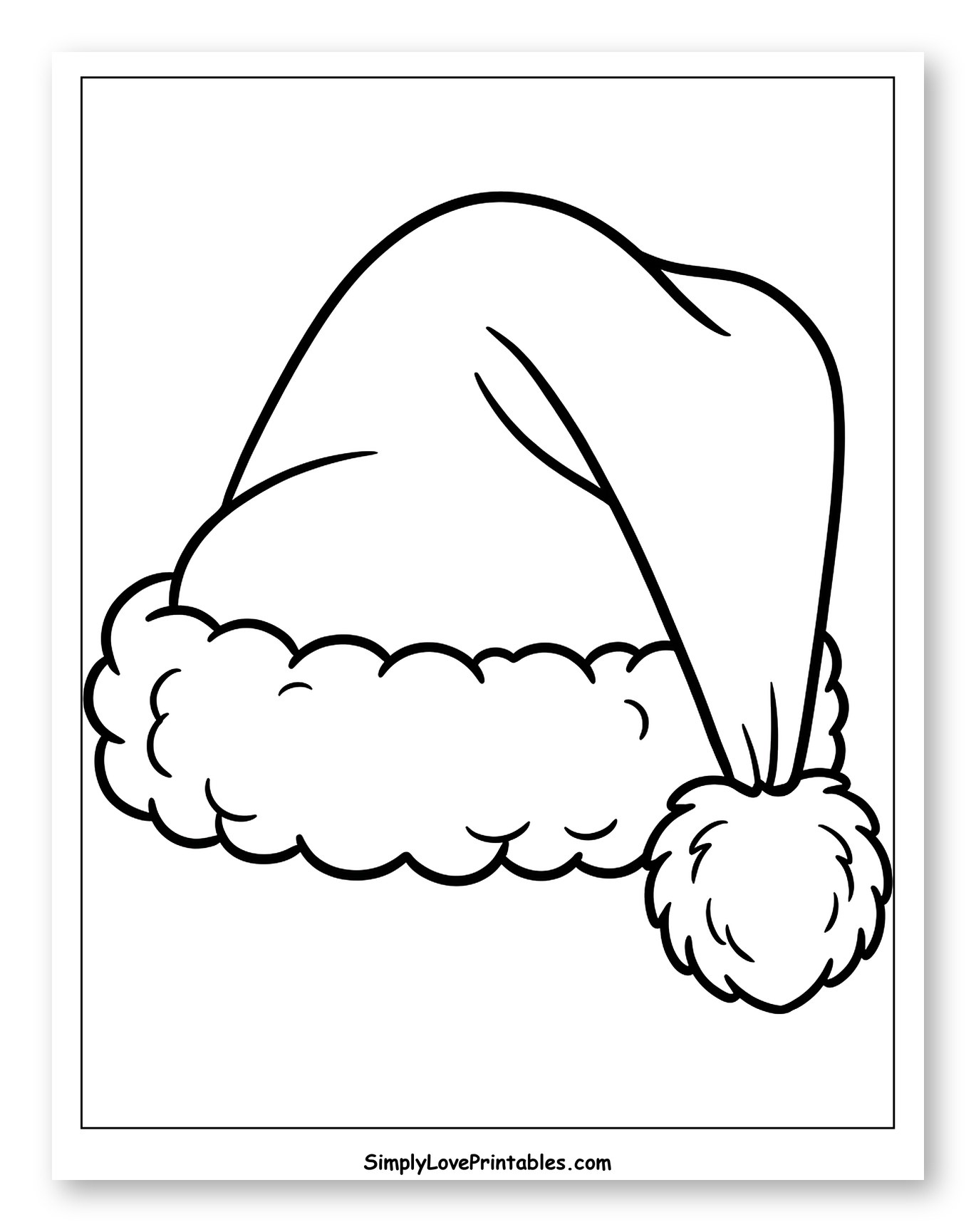 Simple Christmas Santa Hat with Fluffy Trim