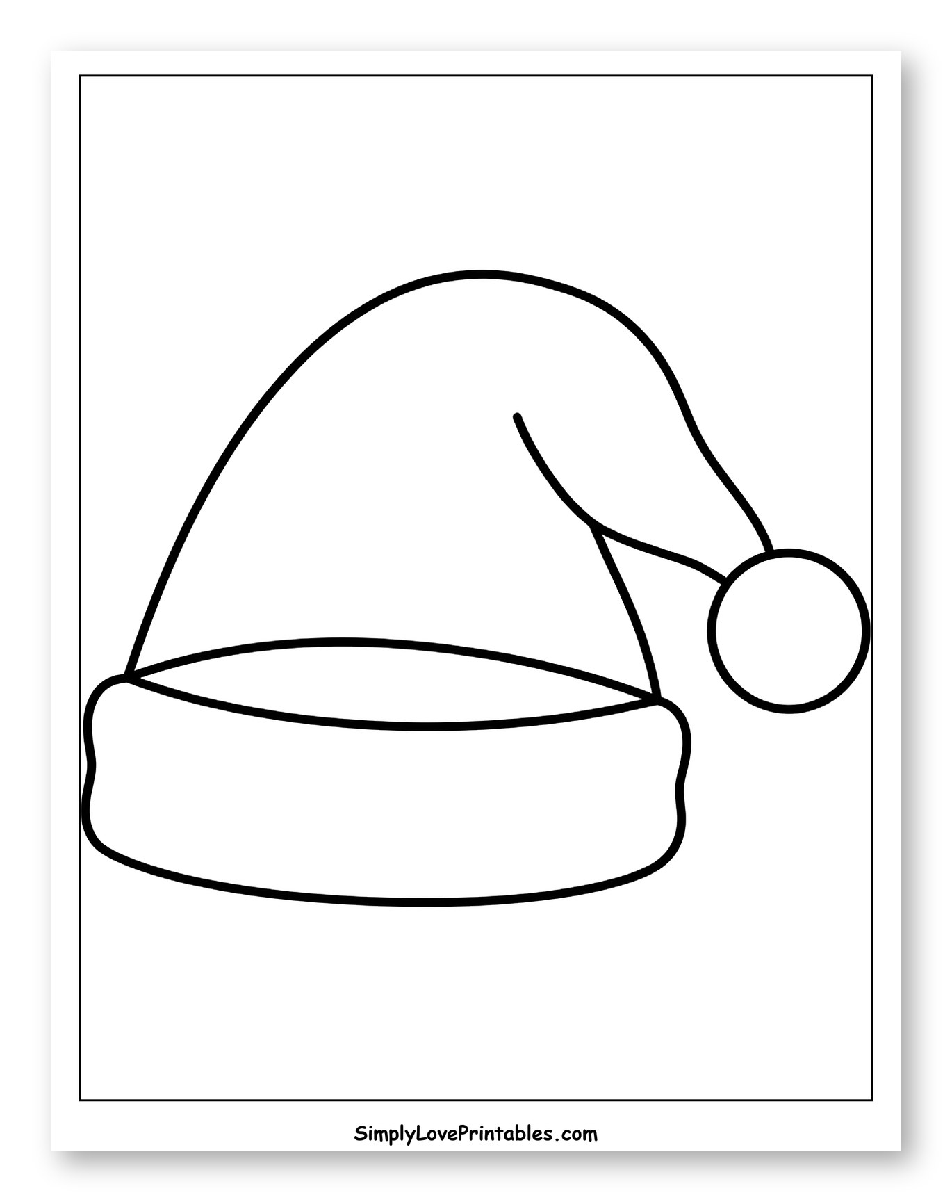 Simple Classic Santa Hat with Pom-Pom