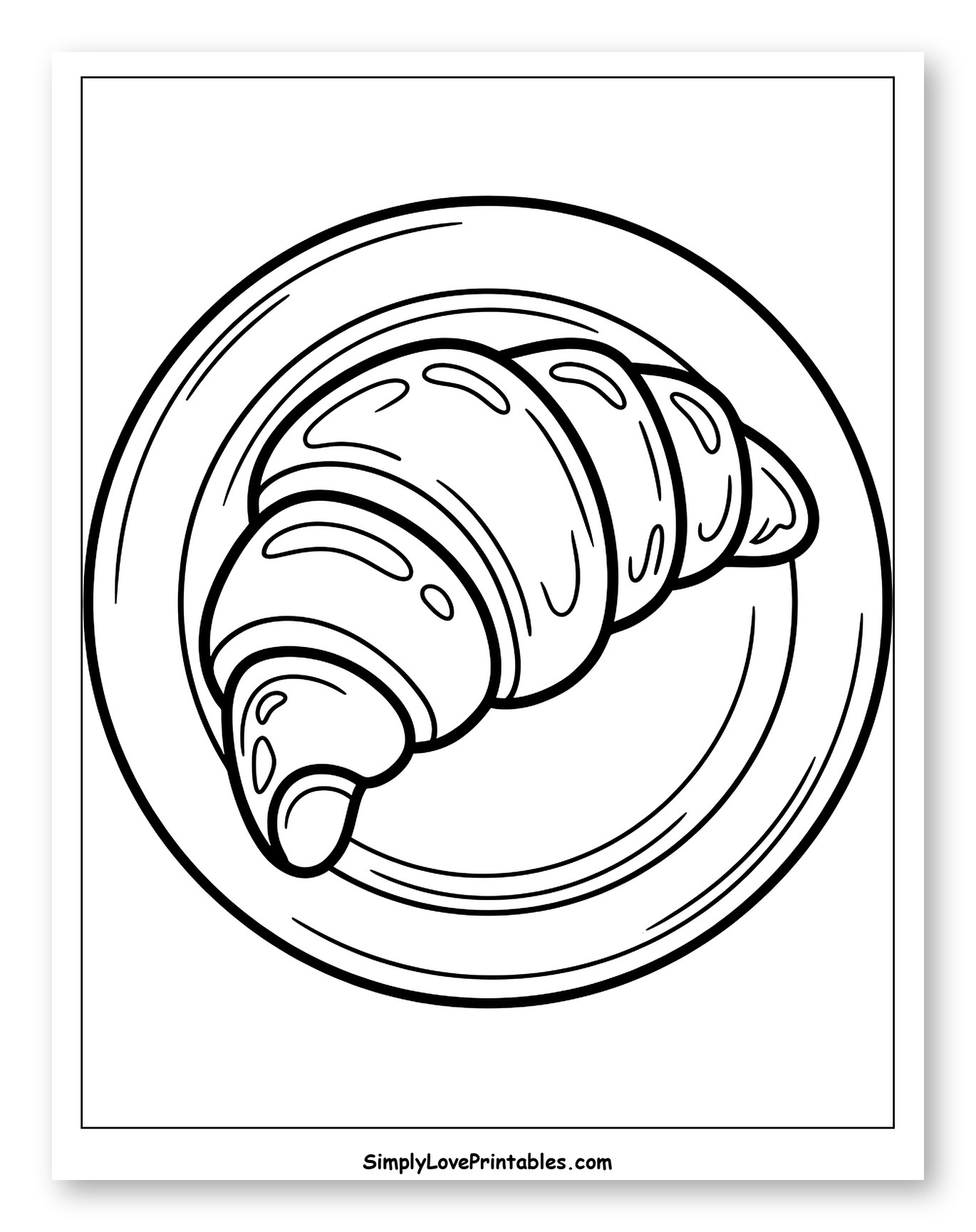 Simple Croissant on a Round Plate