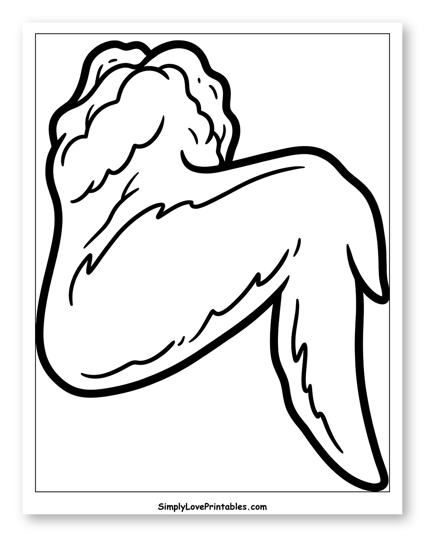 Simple Drawing of a Chicken Wing to Color for Toddlers
