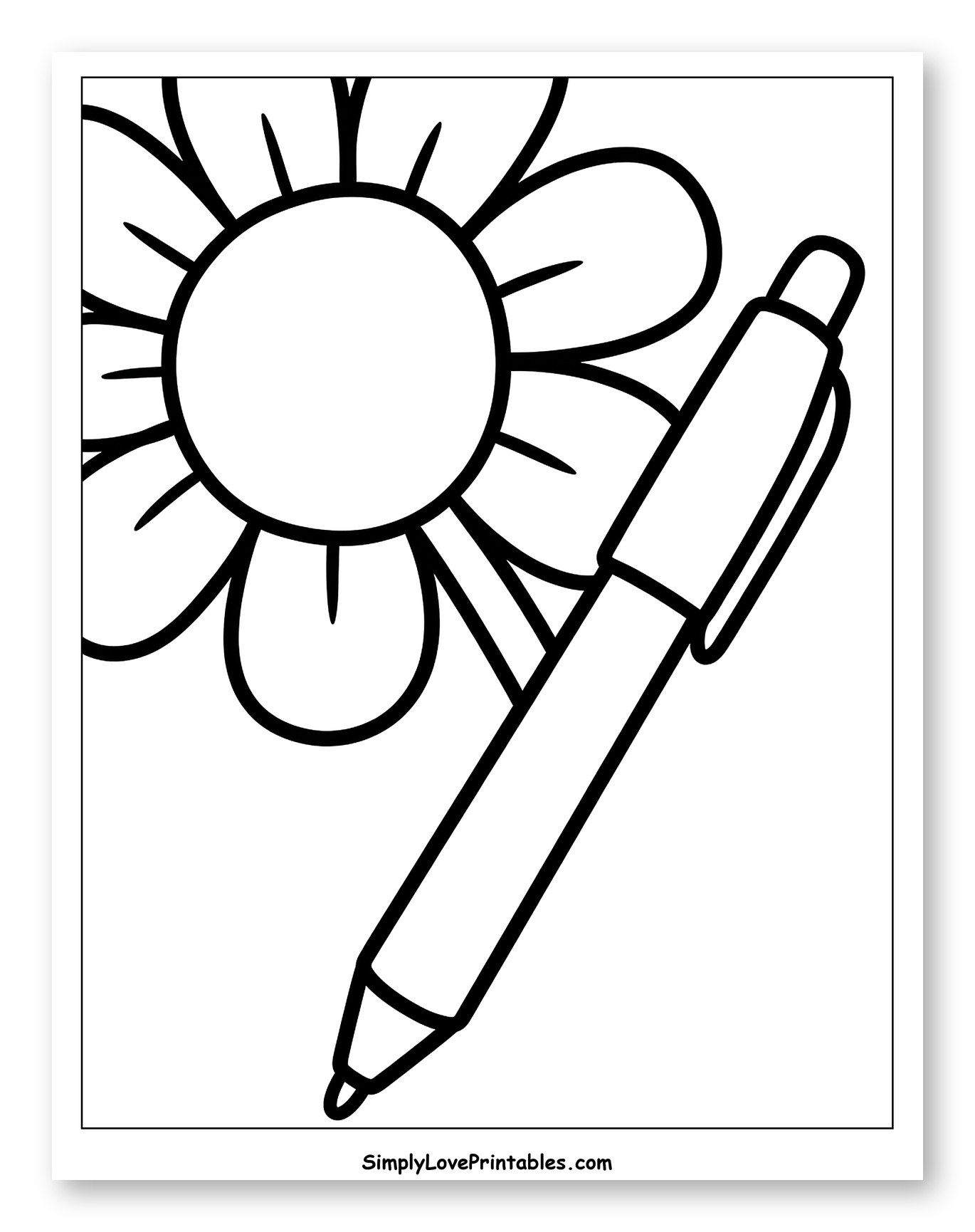 Simple Flower and Pen Drawing