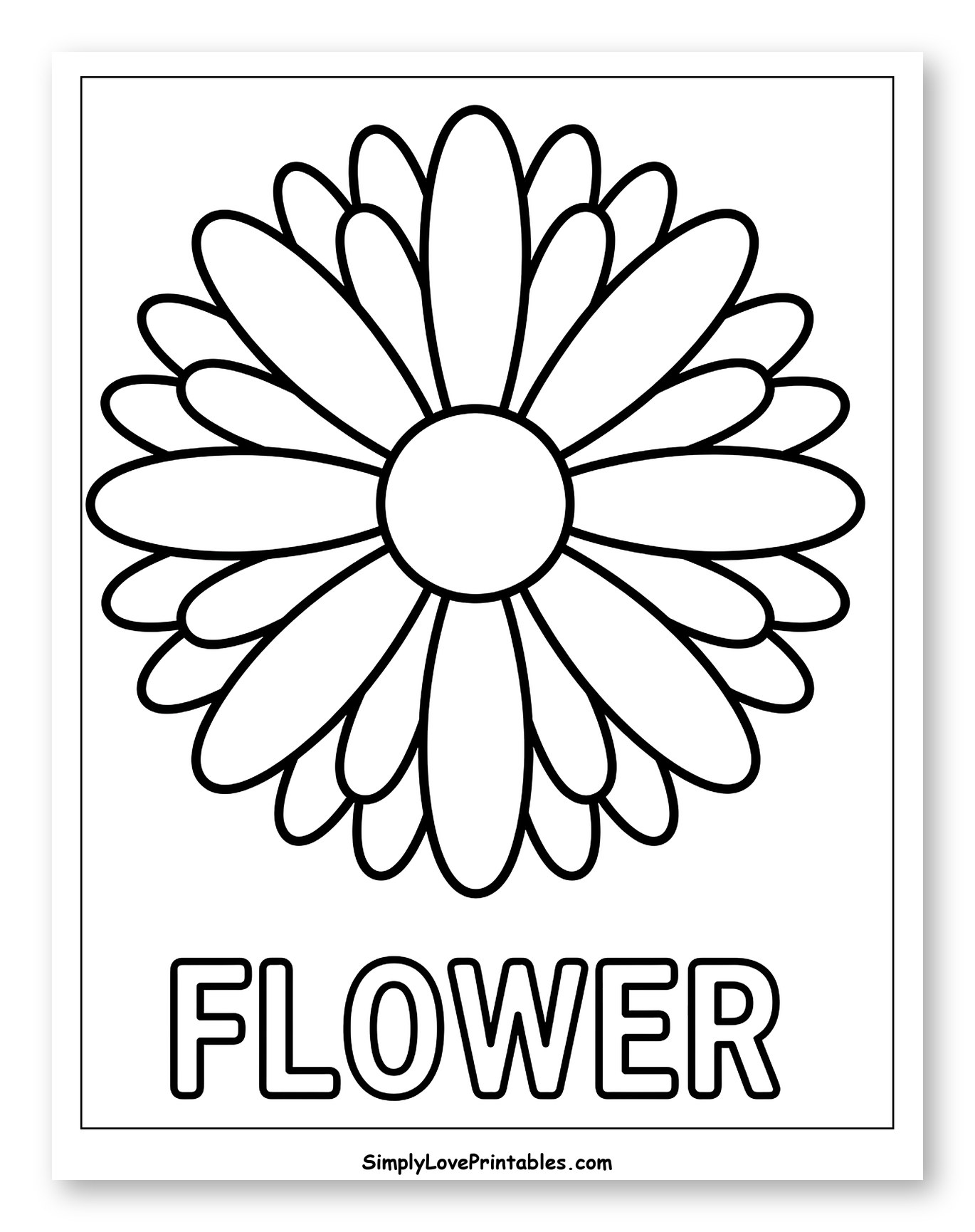Simple Flower with Outlined Word