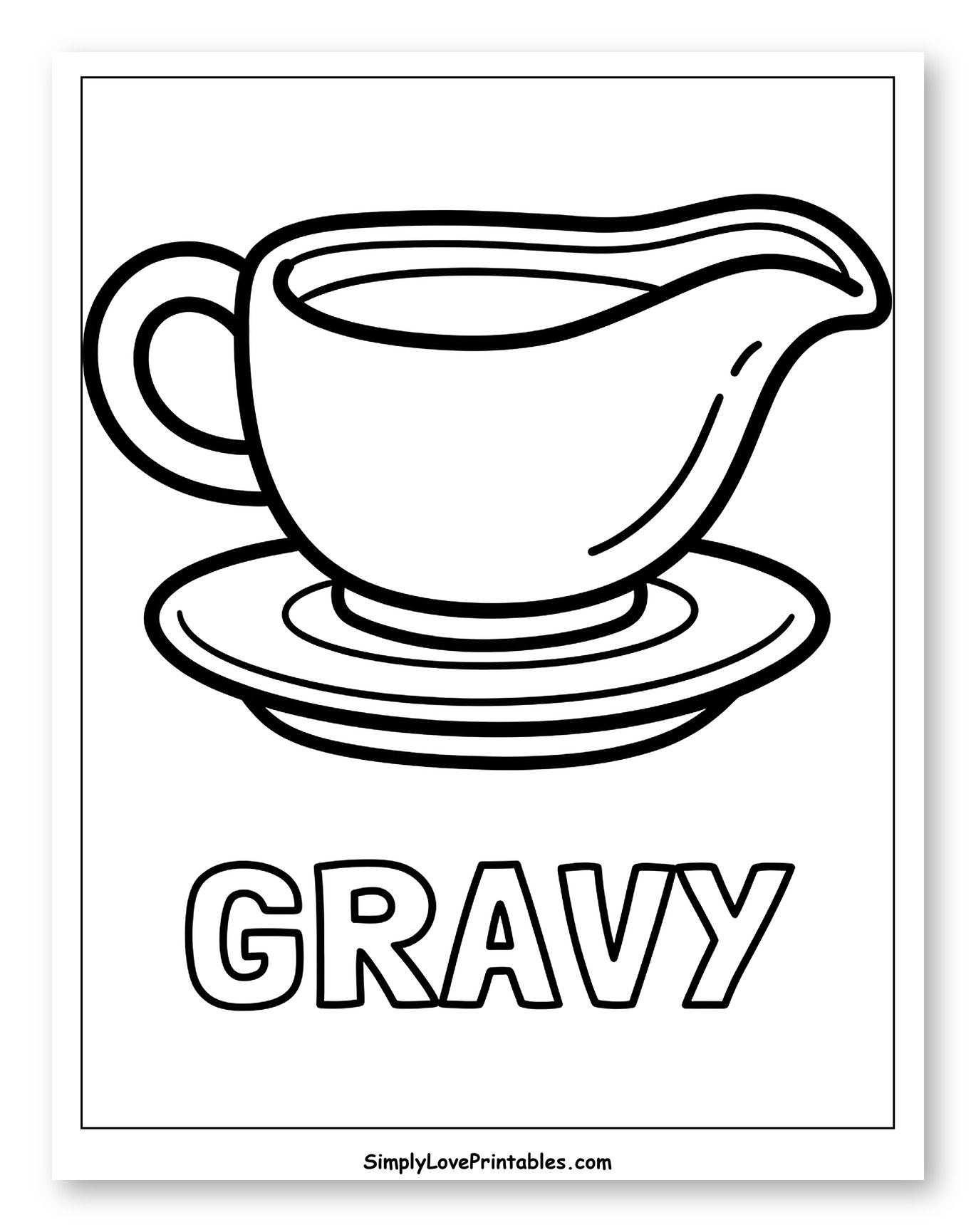 Simple Gravy Boat with Word Gravy