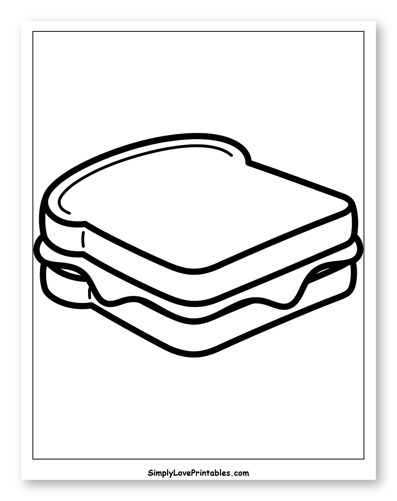Simple Grilled Cheese Sandwich Drawing