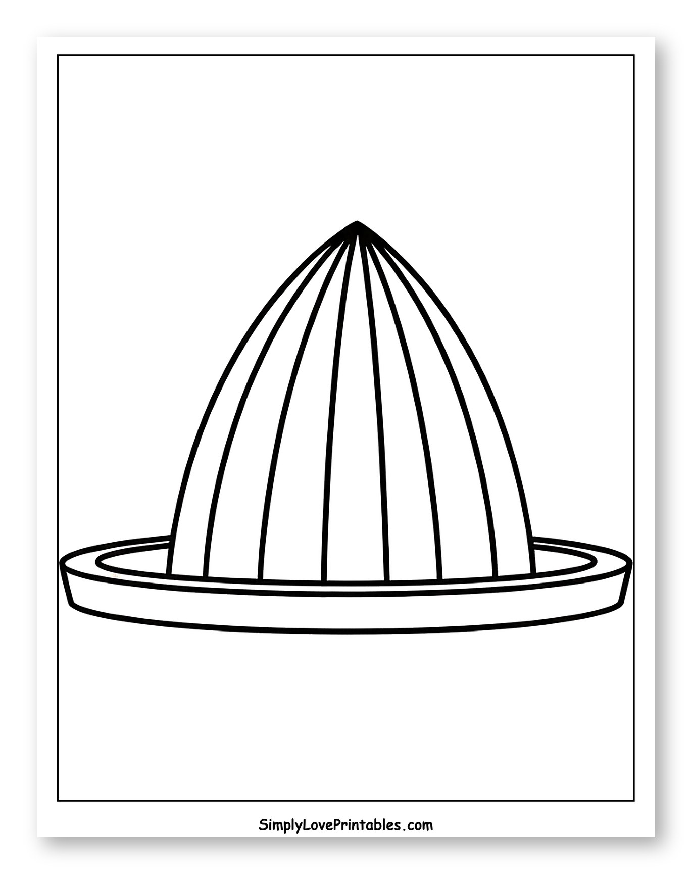 Simple Handheld Citrus Juicer Coloring Sheet for Toddlers