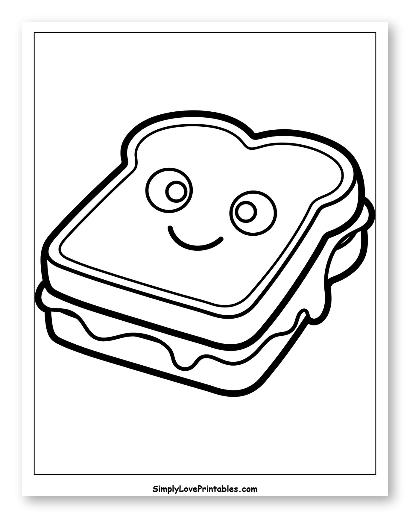 Simple Happy Sandwich Drawing