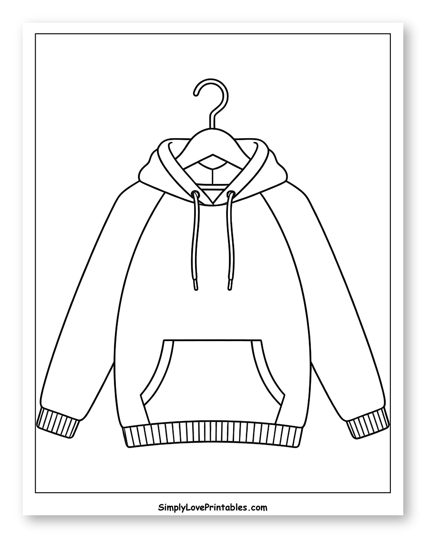 Simple Hoodie Hanging on a Hanger