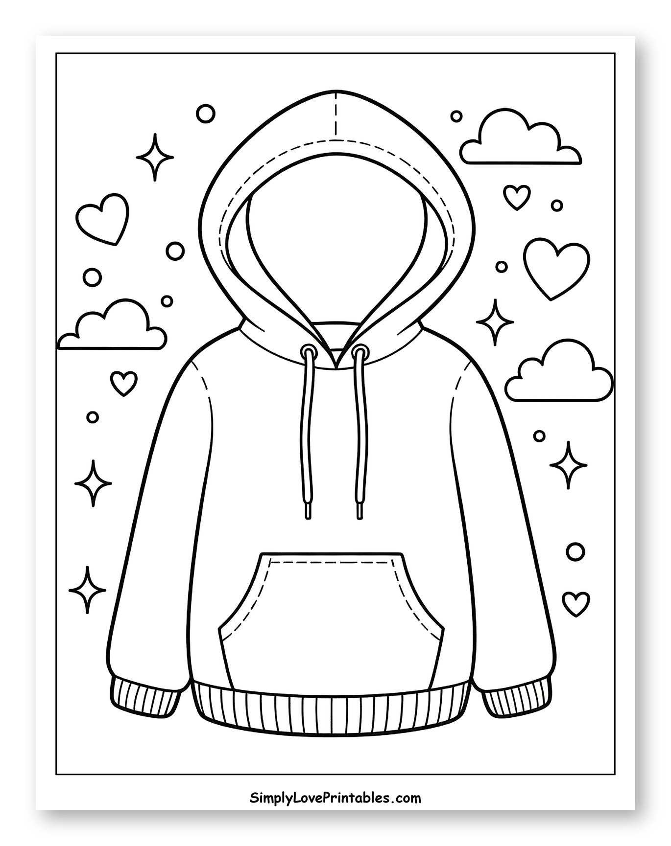 Simple Hoodie with Hearts and Stars