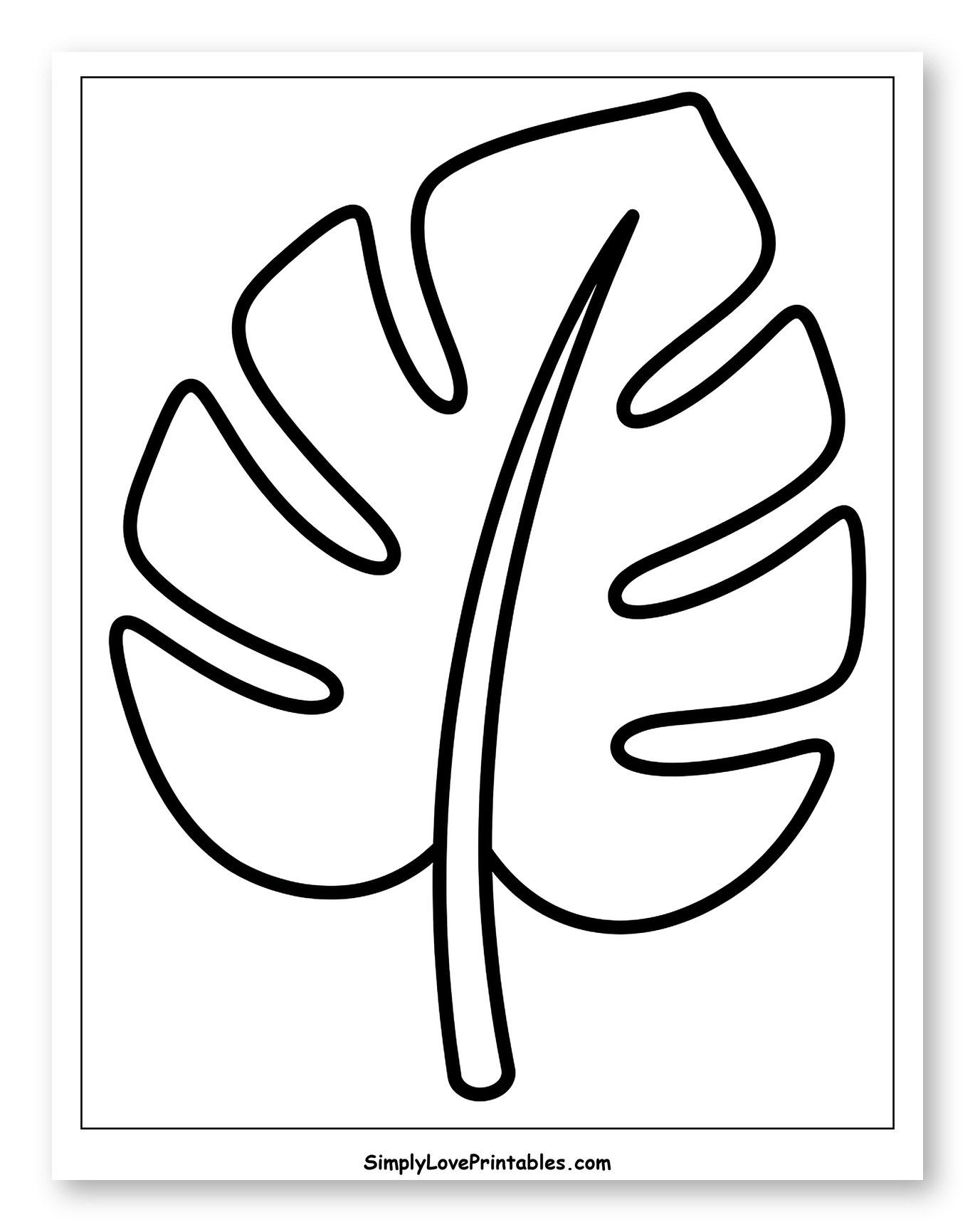 Simple Monstera Leaf Outline