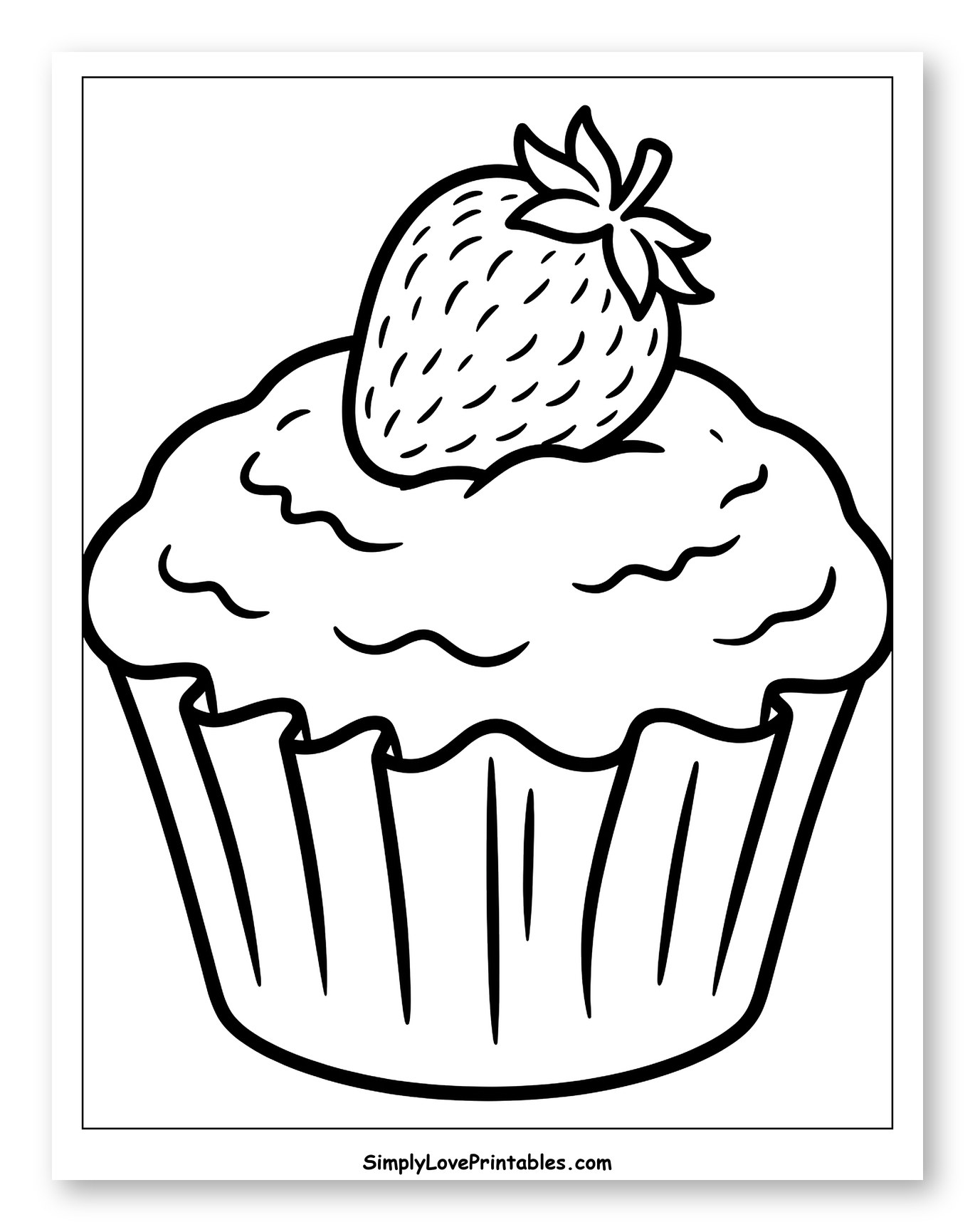 Simple Muffin with a Fresh Strawberry