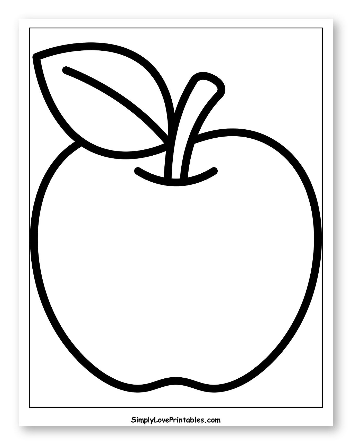 Simple Outline of a Fresh Apple