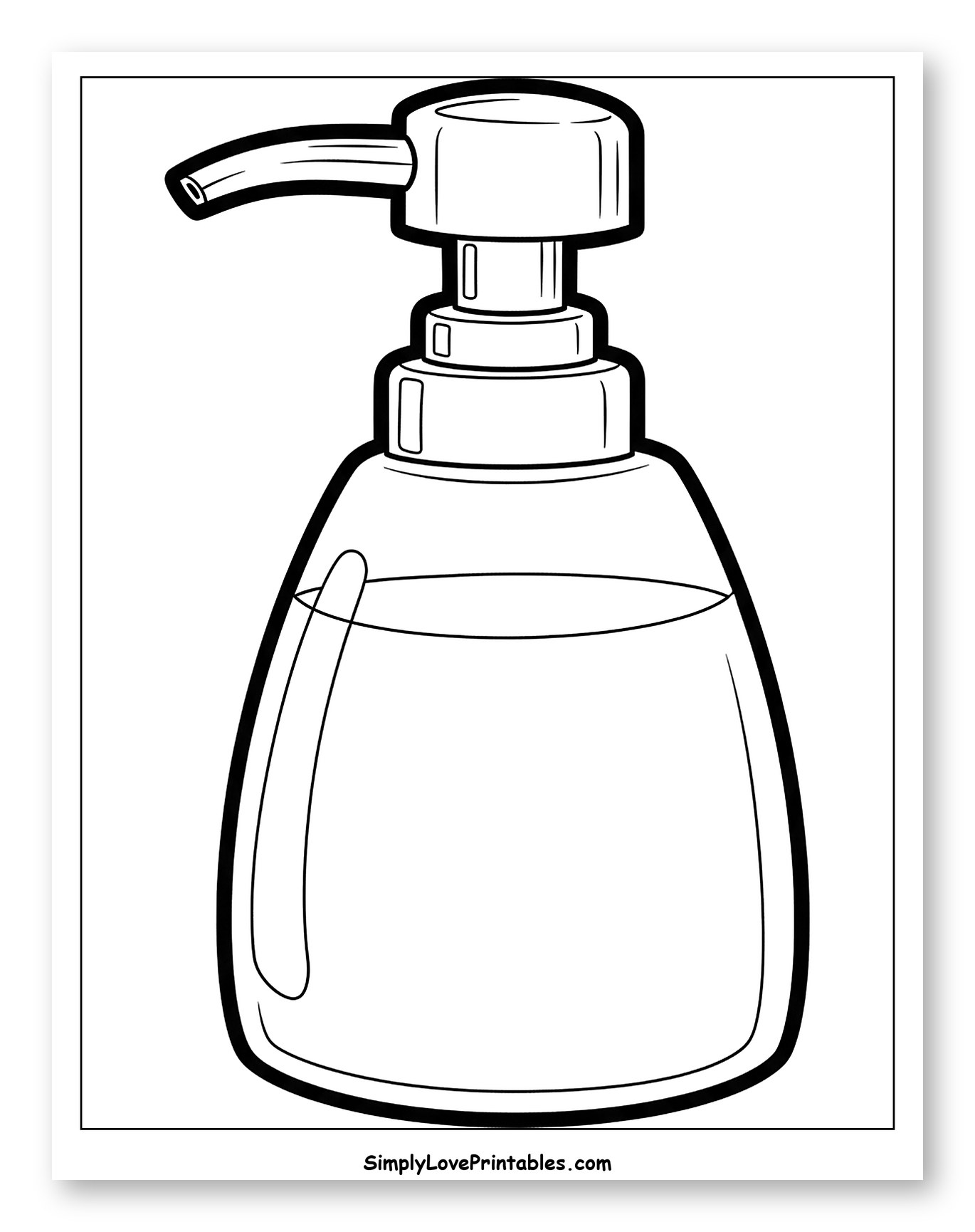 Simple Outline of a Liquid Soap Dispenser Coloring Sheet for Toddlers